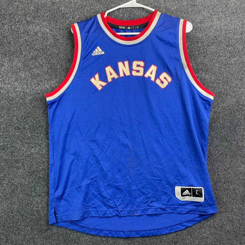 Adidas Kansas Jayhawks Basketball Jersey Men's Large Blue